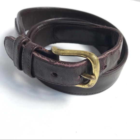 Vintage Coach Men’s 0305 Brown Leather Solid Brass Hardware Belt 38 - Picture 2 of 10